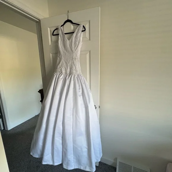 drop waist wedding dress vintage WREN / Elegant Wedding Dress with Romantic Neckline main image 1